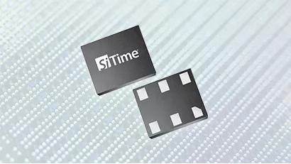 6-pin MEMS振荡器QFN 2016放置在硅片上
